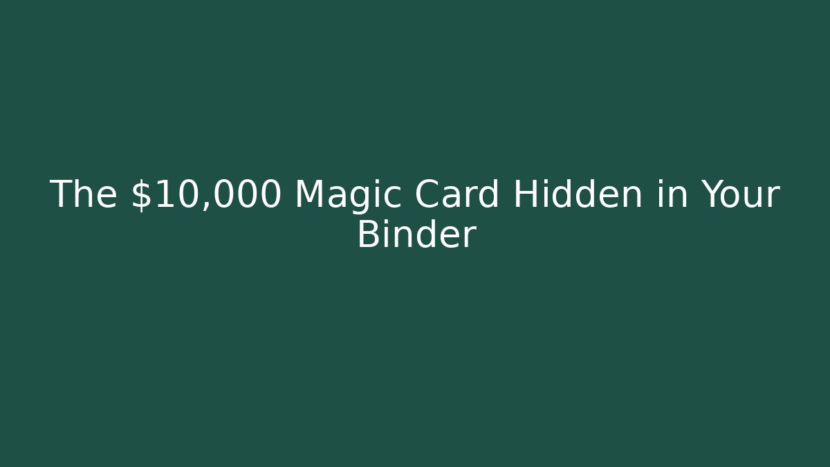 The $10,000 Magic Card Hidden in Your Binder