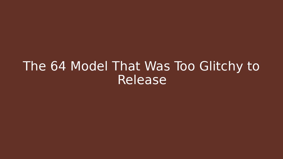 The 64 Model That Was Too Glitchy to Release