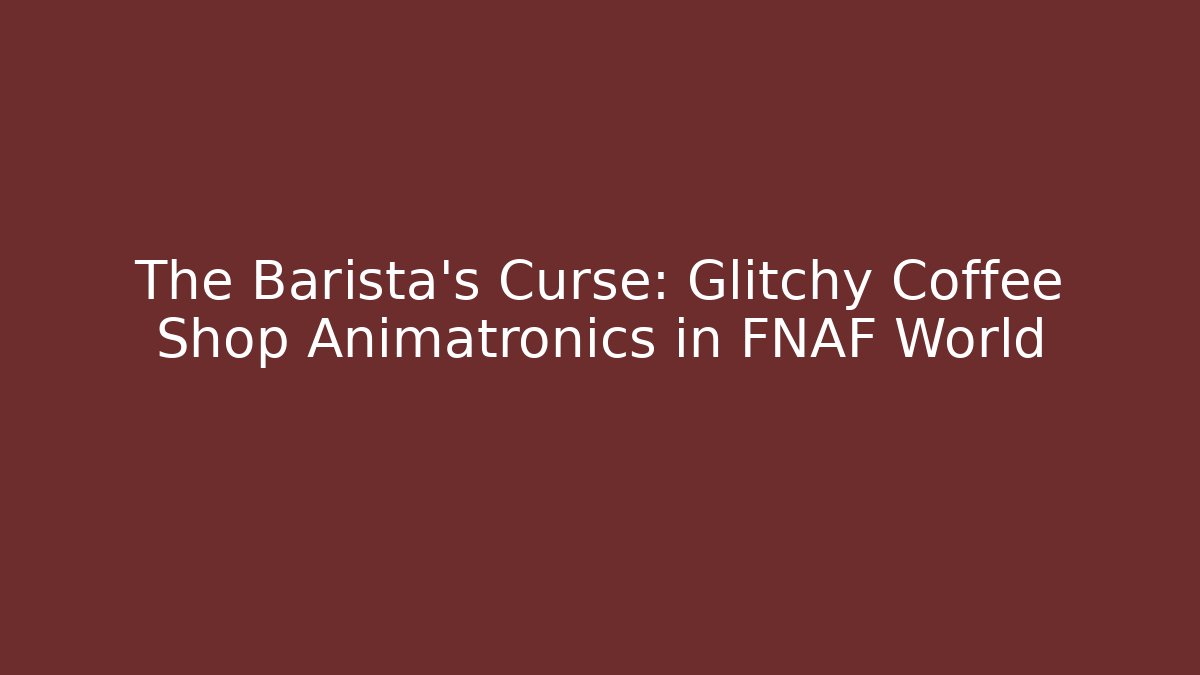 The Barista's Curse: Glitchy Coffee Shop Animatronics in FNAF World