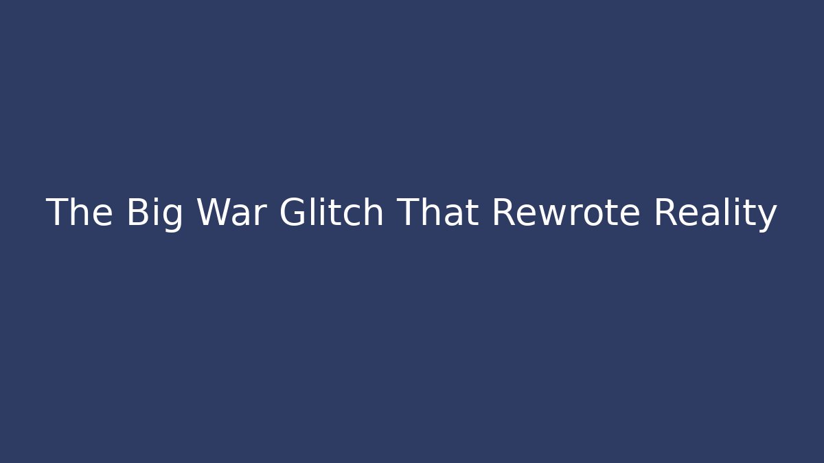 The Big War Glitch That Rewrote Reality