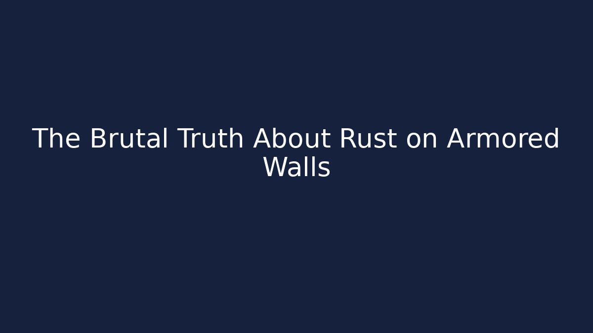 The Brutal Truth About Rust on Armored Walls