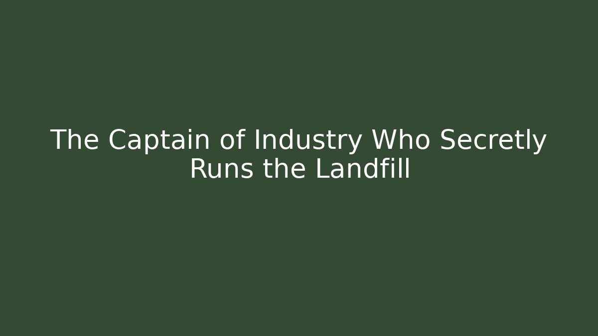 The Captain of Industry Who Secretly Runs the Landfill