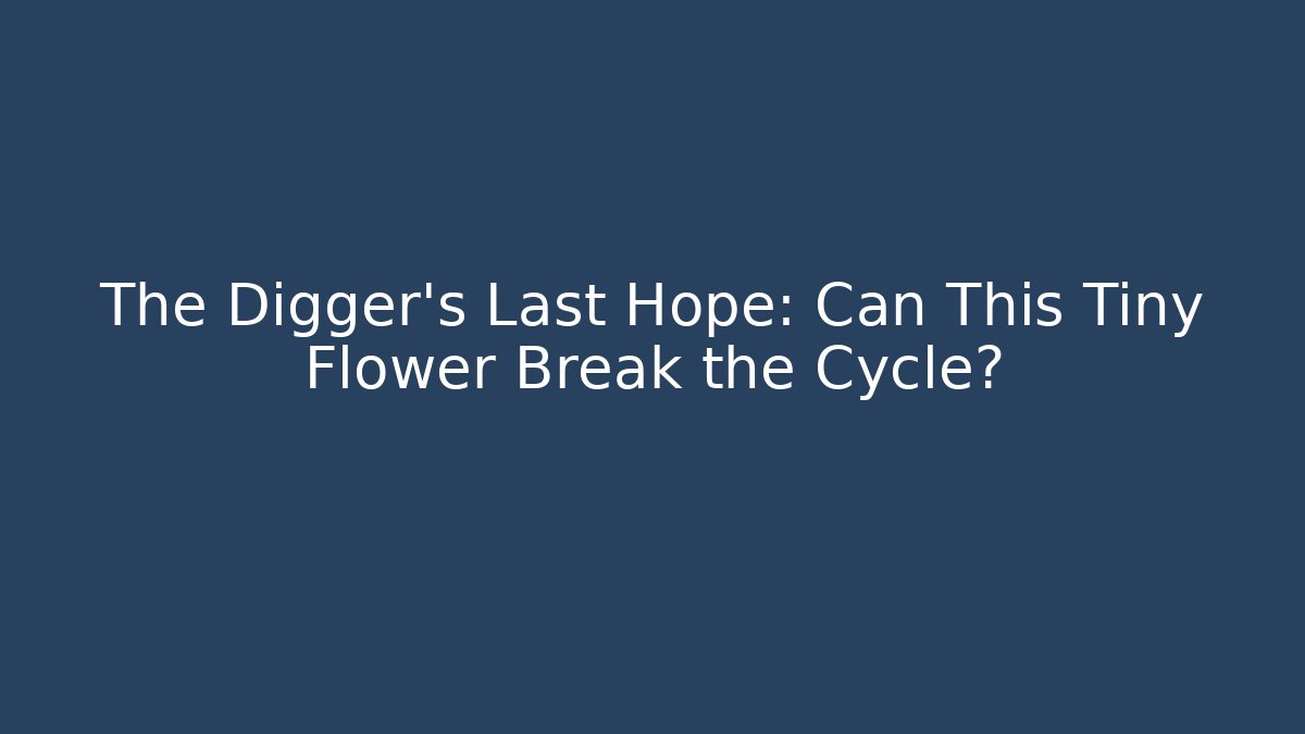 The Digger's Last Hope: Can This Tiny Flower Break the Cycle? - The Family Holidays