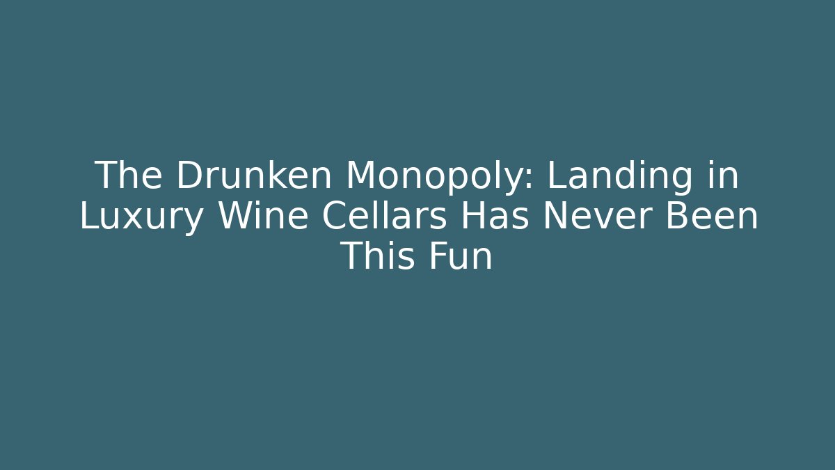 The Drunken Monopoly: Landing in Luxury Wine Cellars Has Never Been This Fun - The Family Holidays