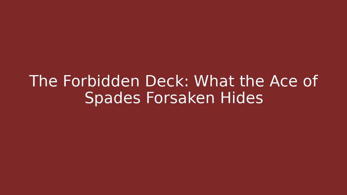 The Forbidden Deck: What the Ace of Spades Forsaken Hides