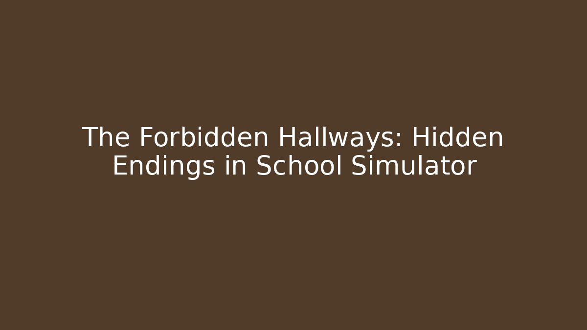 The Forbidden Hallways: Hidden Endings in School Simulator - The Family Holidays