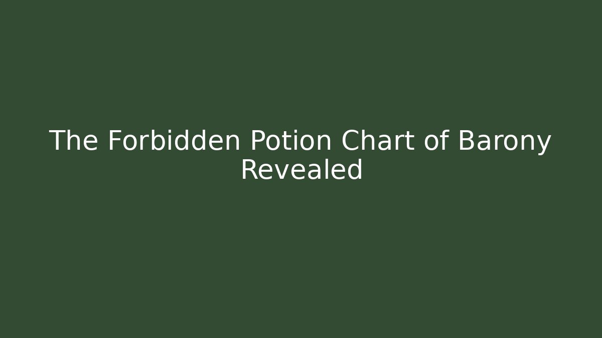 The Forbidden Potion Chart of Barony Revealed - The Family Holidays