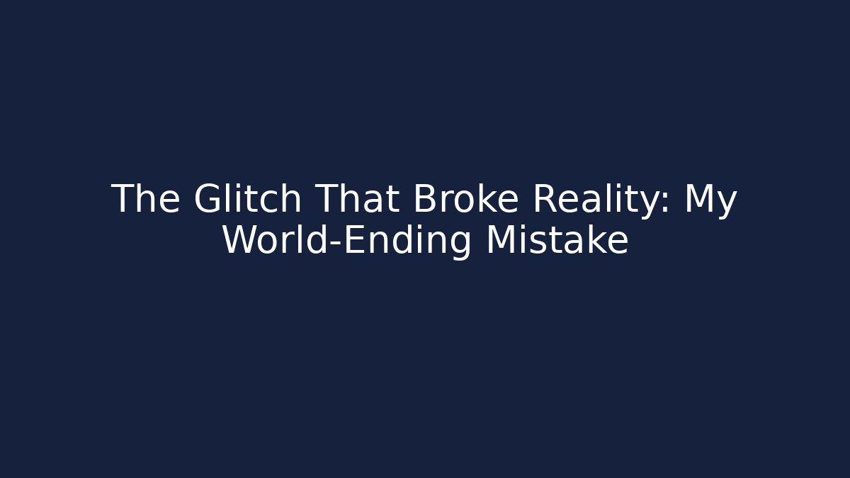 The Glitch That Broke Reality: My World-Ending Mistake