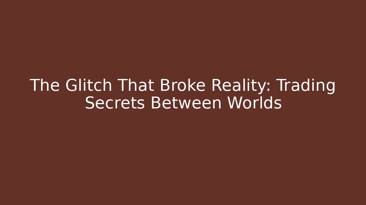 The Glitch That Broke Reality: Trading Secrets Between Worlds - The Family Holidays
