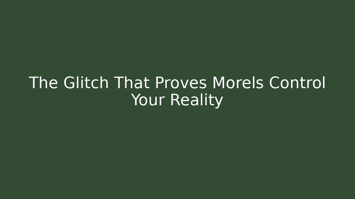 The Glitch That Proves Morels Control Your Reality - The Family Holidays