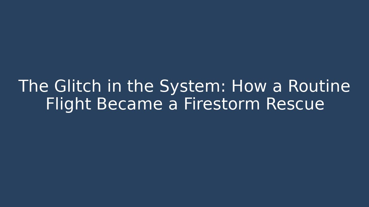 The Glitch in the System: How a Routine Flight Became a Firestorm Rescue