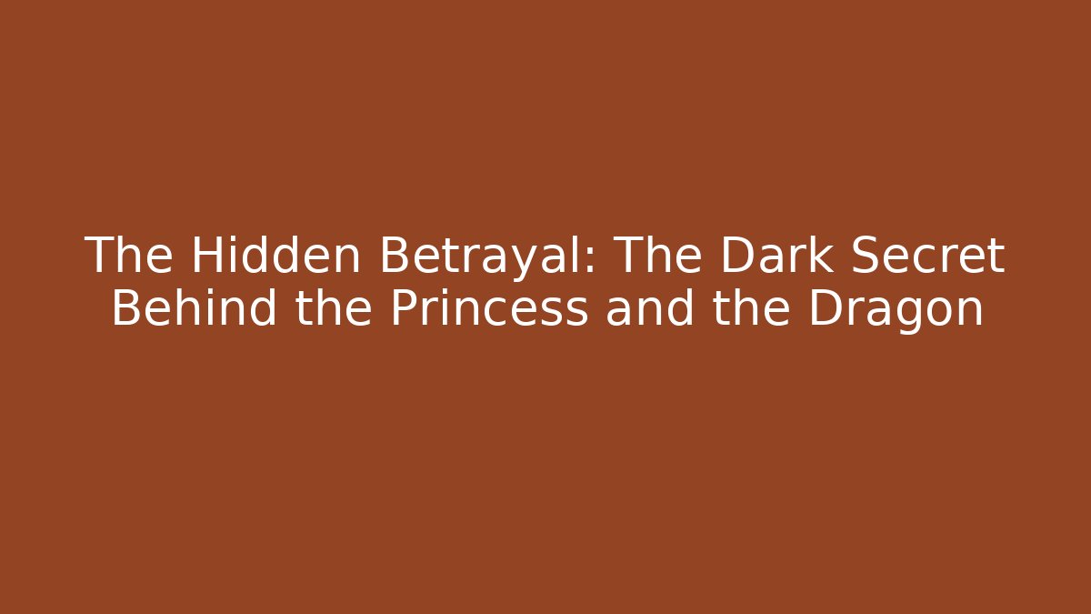 The Hidden Betrayal: The Dark Secret Behind the Princess and the Dragon