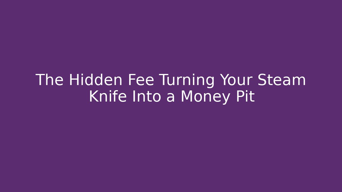 The Hidden Fee Turning Your Steam Knife Into a Money Pit