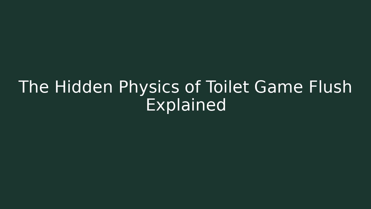 The Hidden Physics of Toilet Game Flush Explained