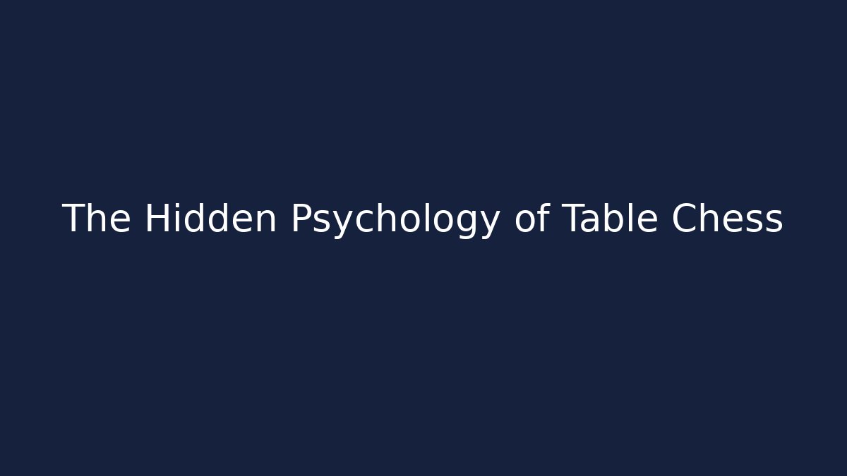 The Hidden Psychology of Table Chess