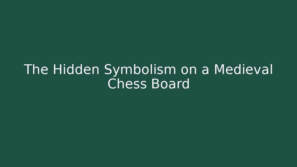 The Hidden Symbolism on a Medieval Chess Board