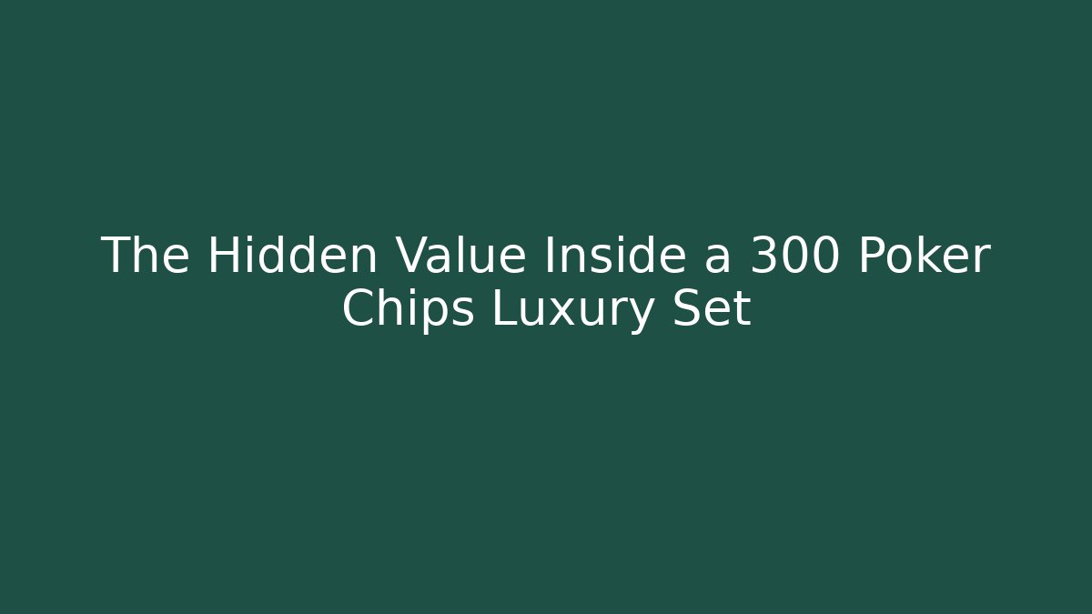 The Hidden Value Inside a 300 Poker Chips Luxury Set - The Family Holidays
