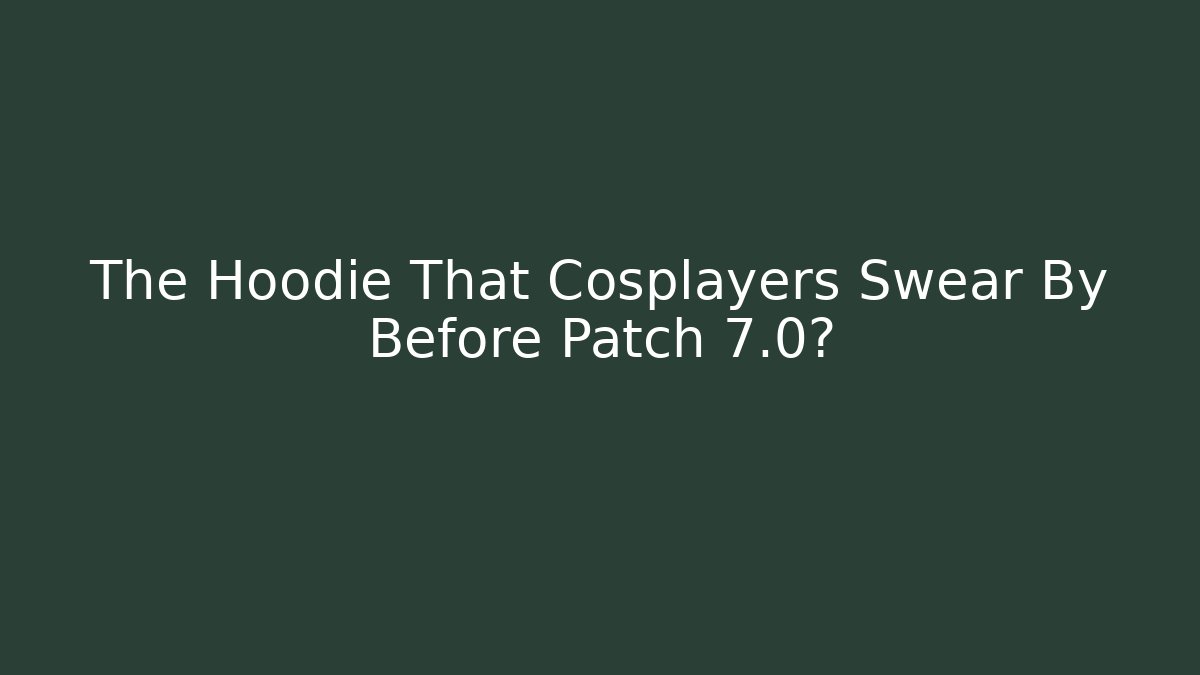 The Hoodie That Cosplayers Swear By Before Patch 7.0?