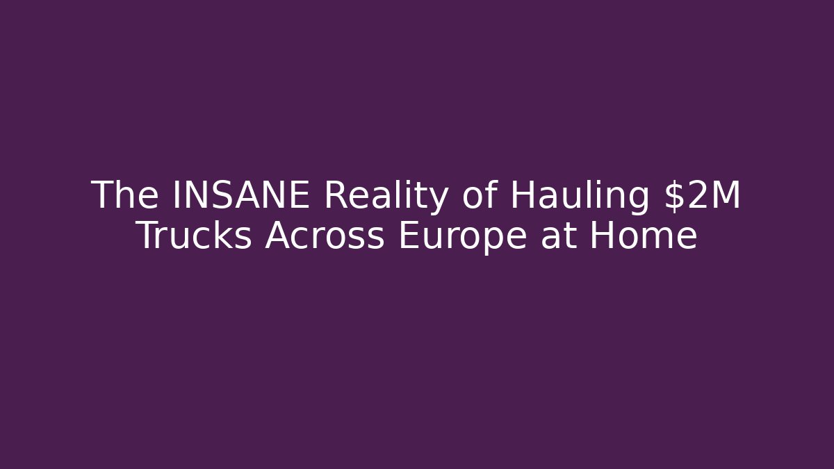 The INSANE Reality of Hauling $2M Trucks Across Europe at Home