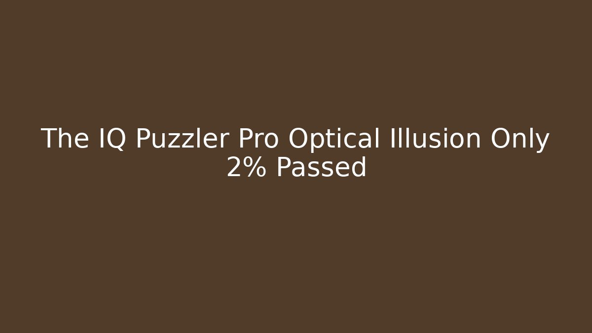 The IQ Puzzler Pro Optical Illusion Only 2% Passed