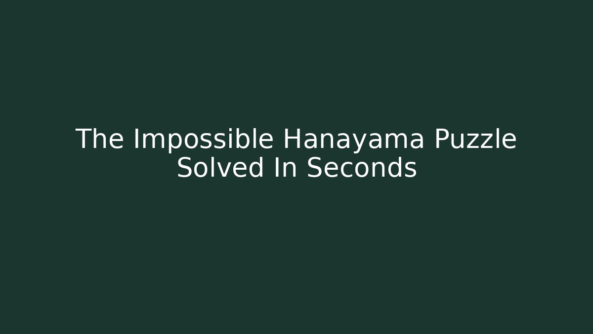The Impossible Hanayama Puzzle Solved In Seconds
