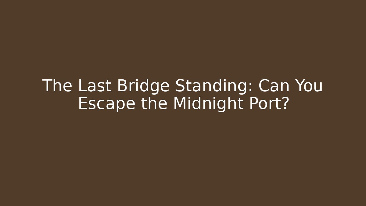 The Last Bridge Standing: Can You Escape the Midnight Port?