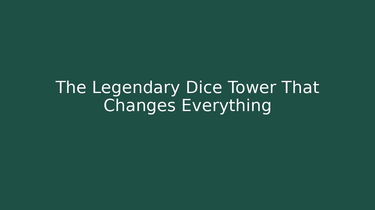 The Legendary Dice Tower That Changes Everything