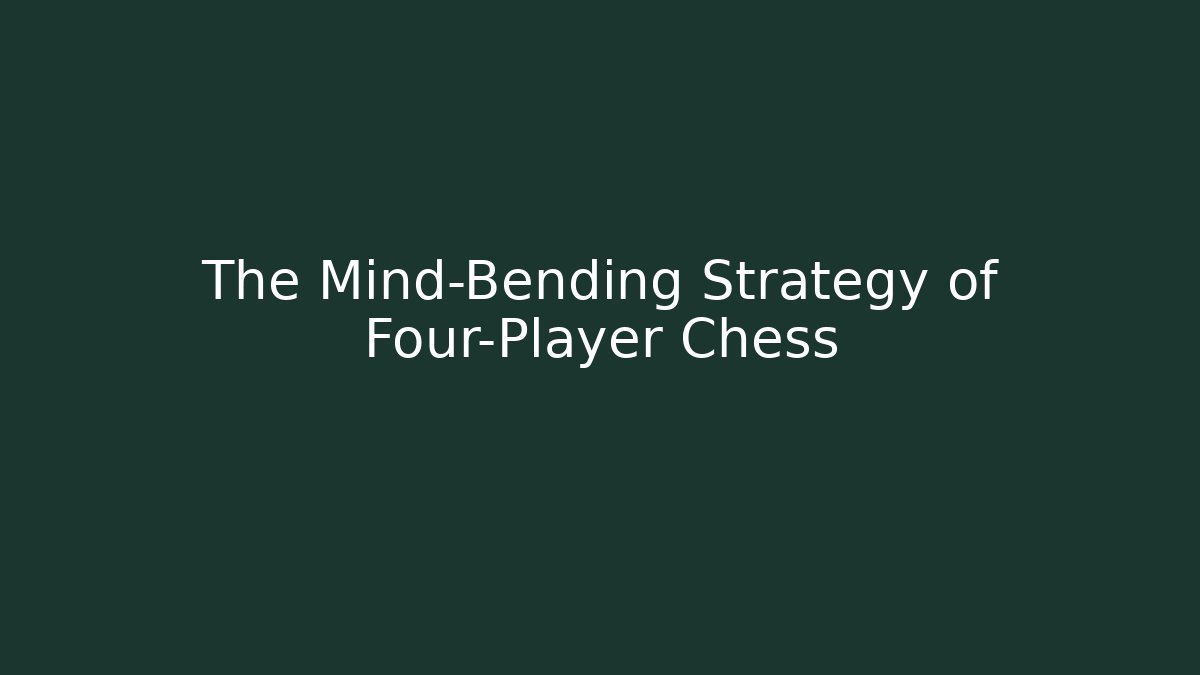 The Mind-Bending Strategy of Four-Player Chess - The Family Holidays