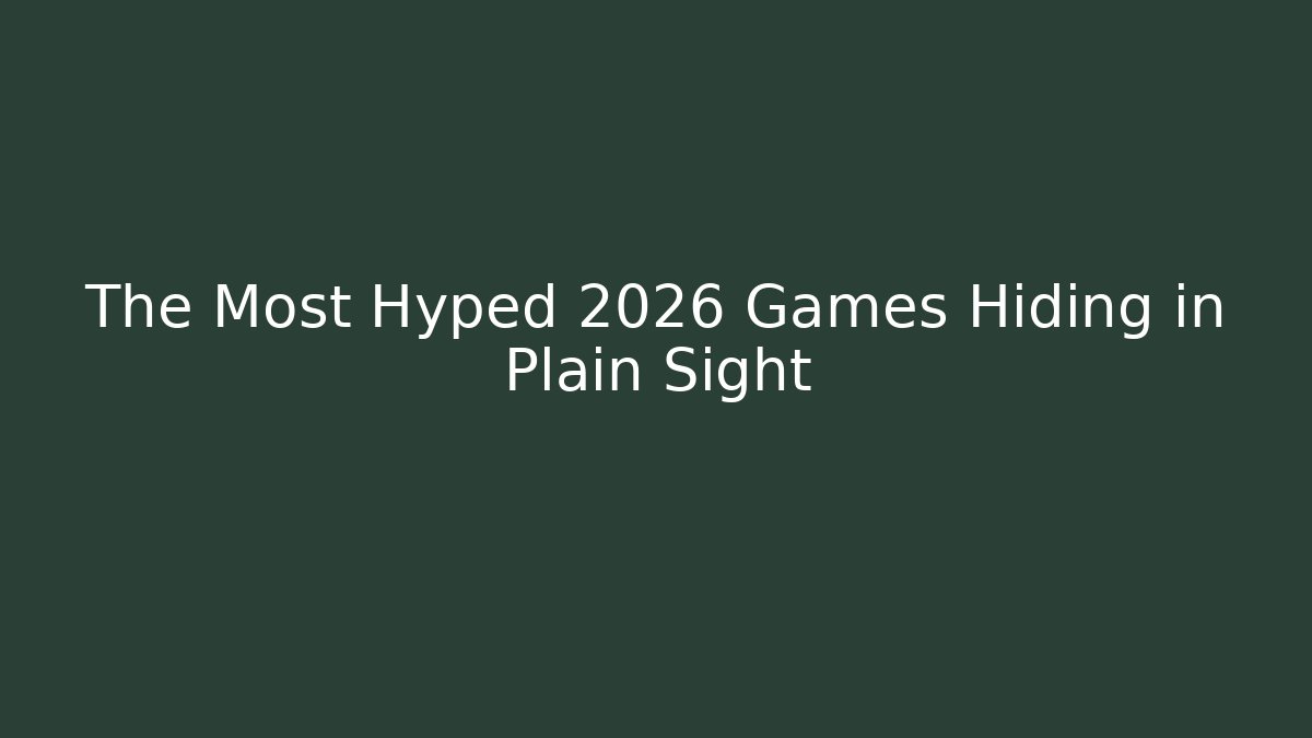 The Most Hyped 2026 Games Hiding in Plain Sight