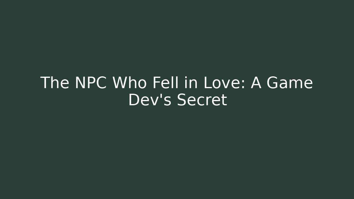 The NPC Who Fell in Love: A Game Dev's Secret