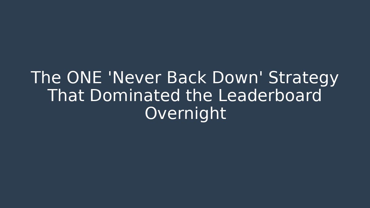 The ONE 'Never Back Down' Strategy That Dominated the Leaderboard Overnight
