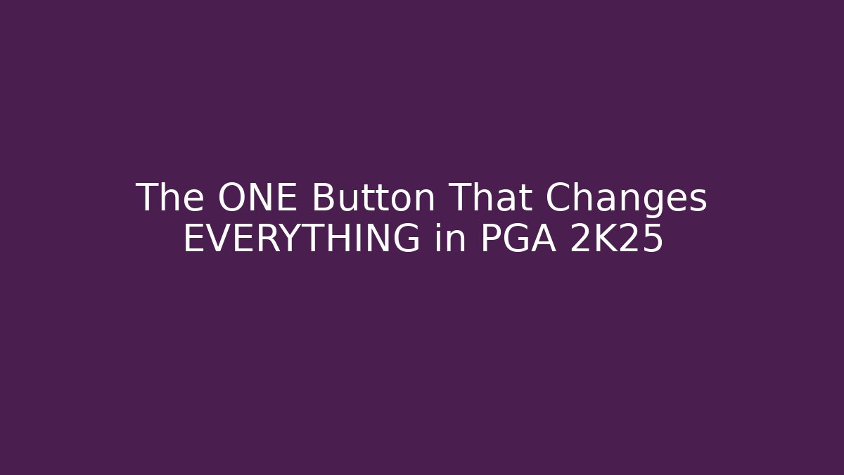 The ONE Button That Changes EVERYTHING in PGA 2K25 - The Family Holidays