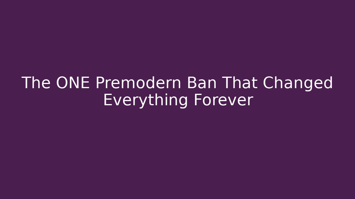 The ONE Premodern Ban That Changed Everything Forever