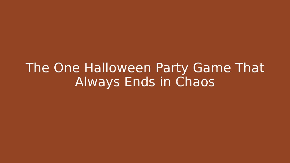 The One Halloween Party Game That Always Ends in Chaos