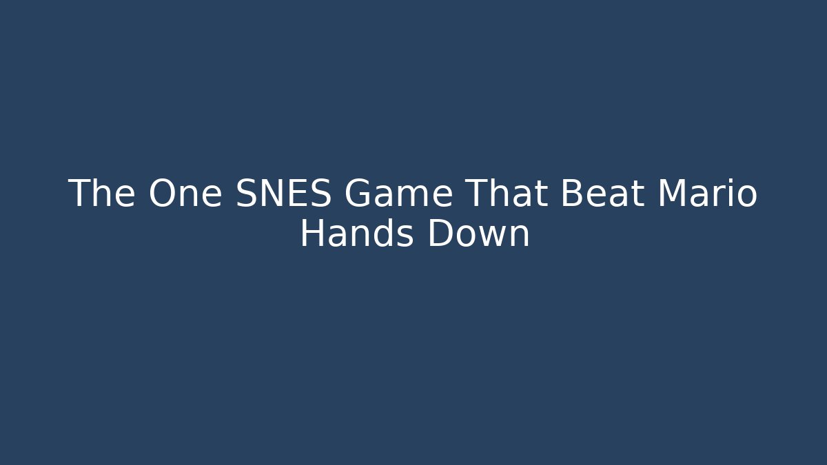 The One SNES Game That Beat Mario Hands Down