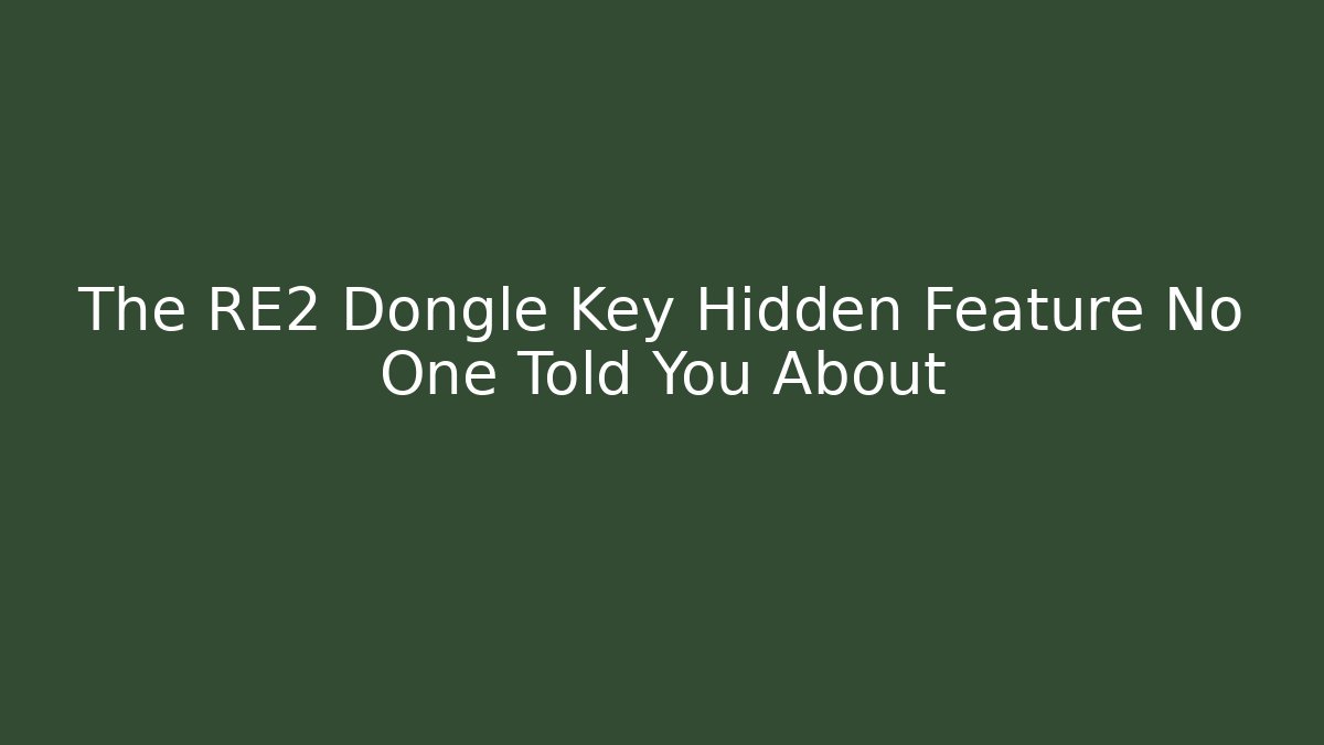 The RE2 Dongle Key Hidden Feature No One Told You About