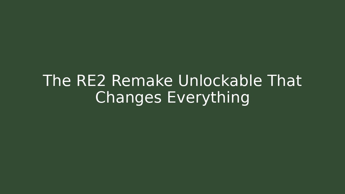The RE2 Remake Unlockable That Changes Everything