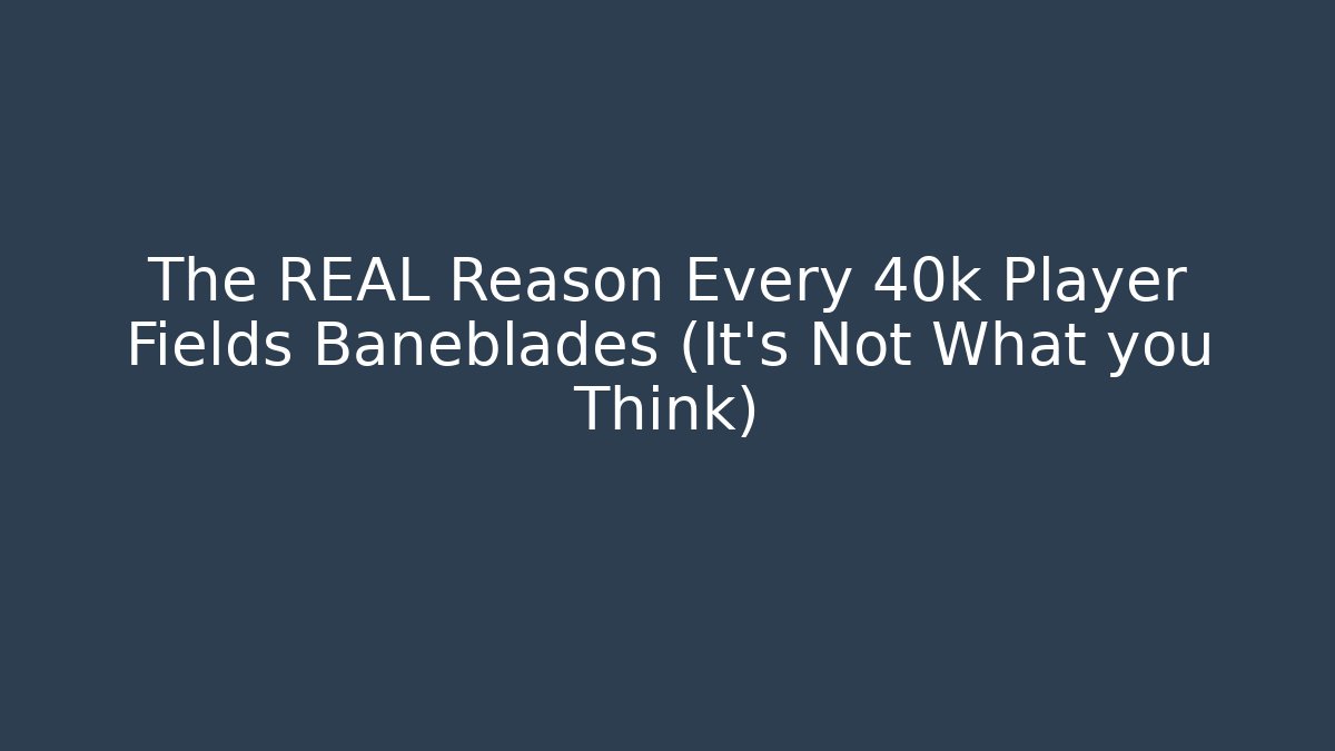 The REAL Reason Every 40k Player Fields Baneblades (It's Not What you Think)