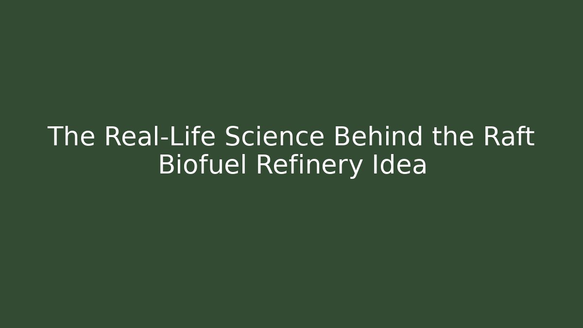 The Real-Life Science Behind the Raft Biofuel Refinery Idea