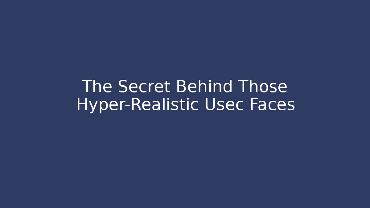 The Secret Behind Those Hyper-Realistic Usec Faces - The Family Holidays