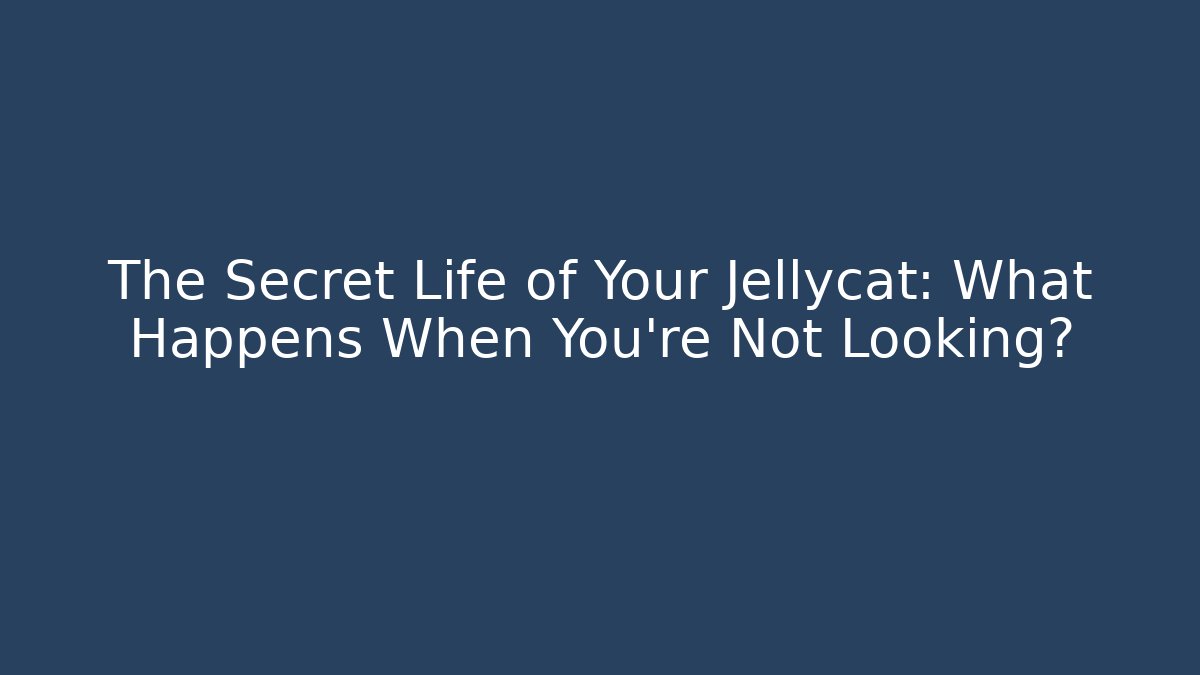The Secret Life of Your Jellycat: What Happens When You're Not Looking?
