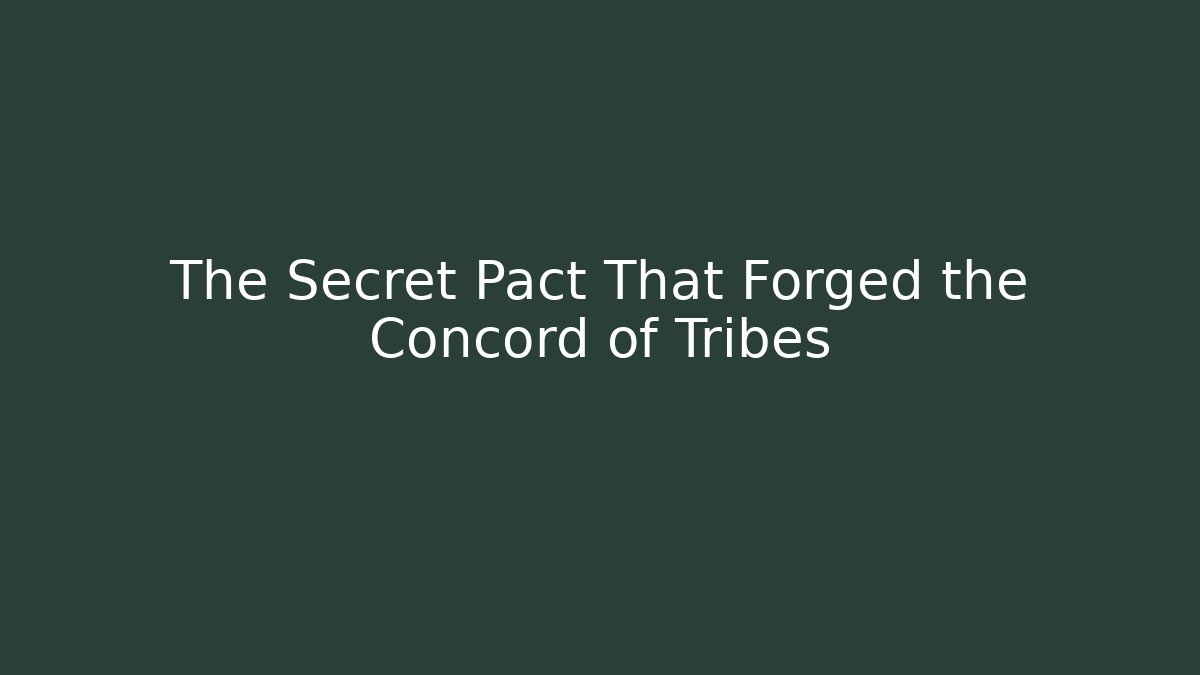 The Secret Pact That Forged the Concord of Tribes - The Family Holidays