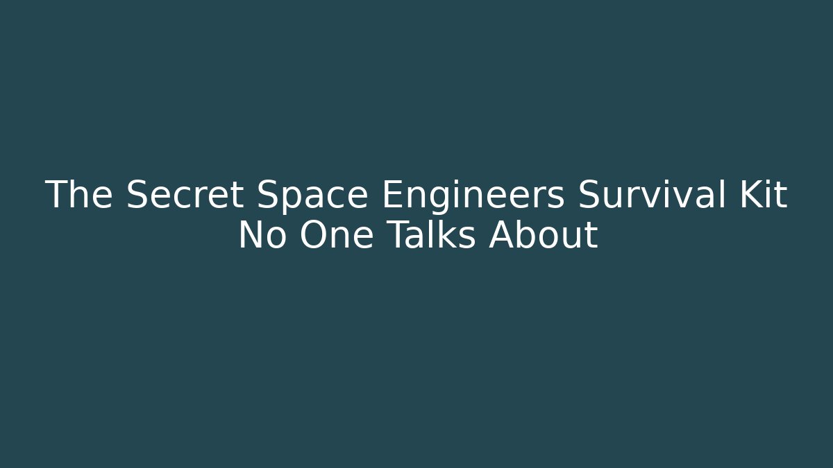 The Secret Space Engineers Survival Kit No One Talks About - The Family Holidays