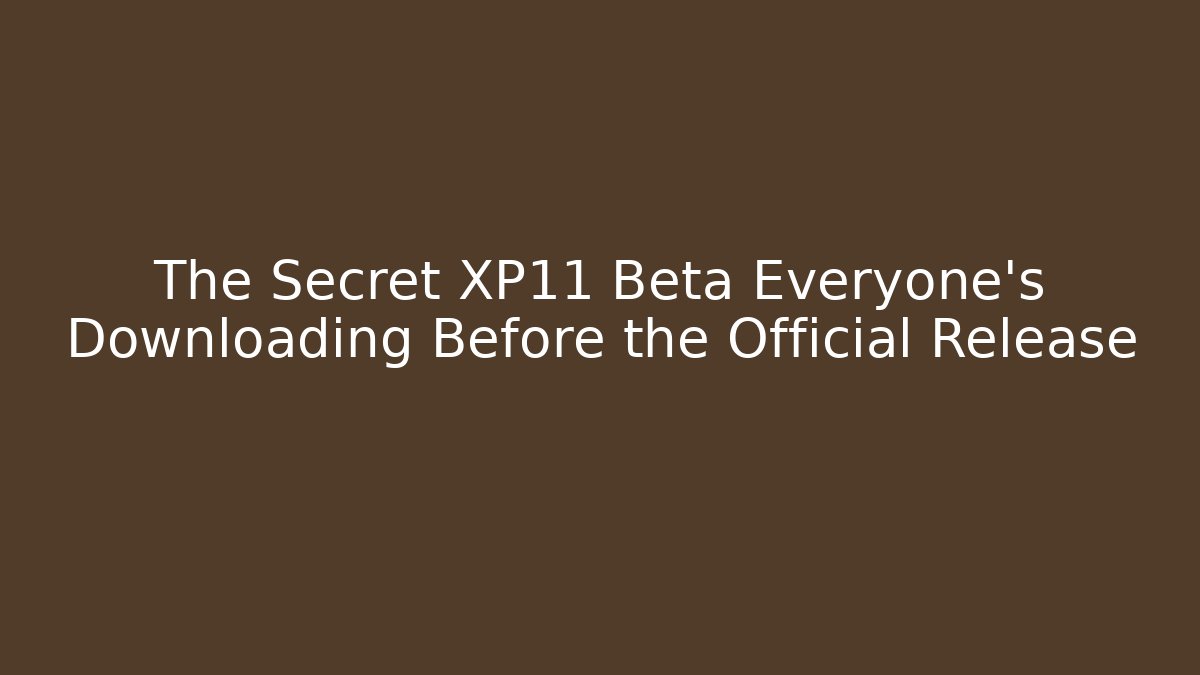 The Secret XP11 Beta Everyone’s Downloading Before the Official Release