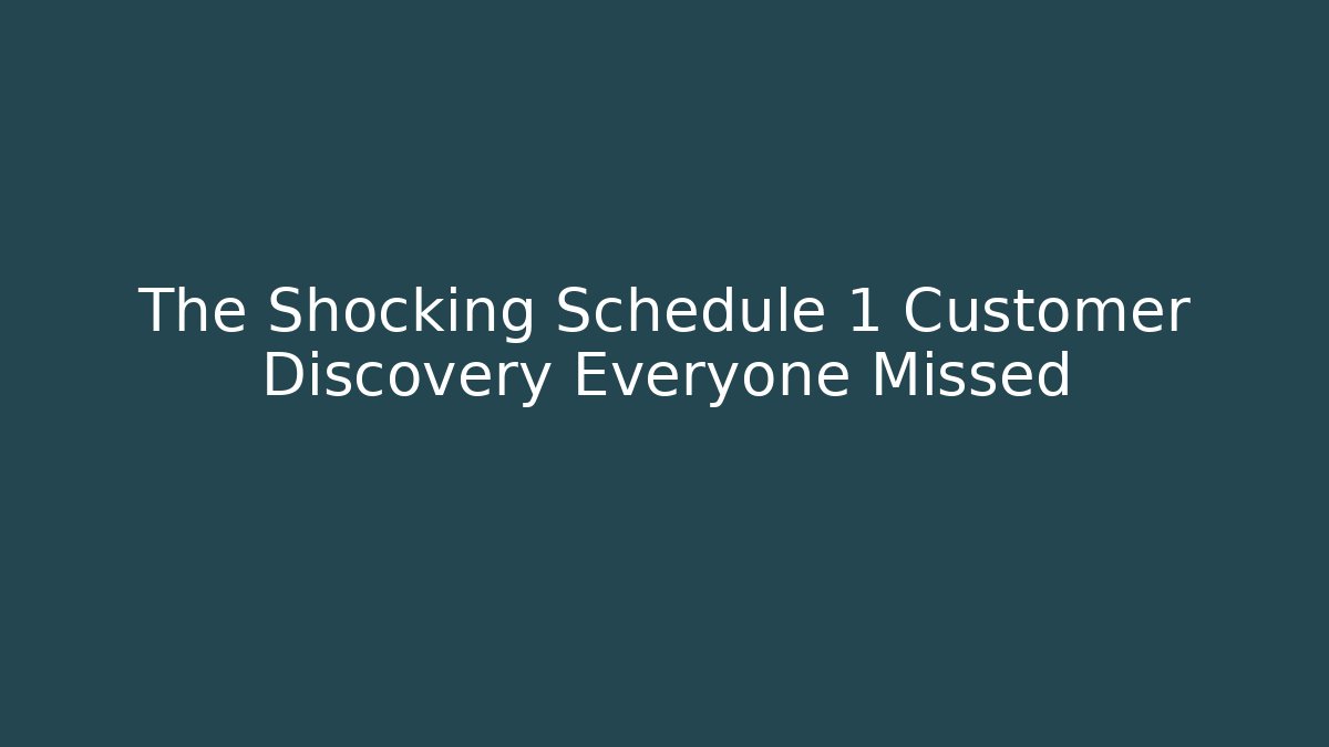 The Shocking Schedule 1 Customer Discovery Everyone Missed - The Family Holidays
