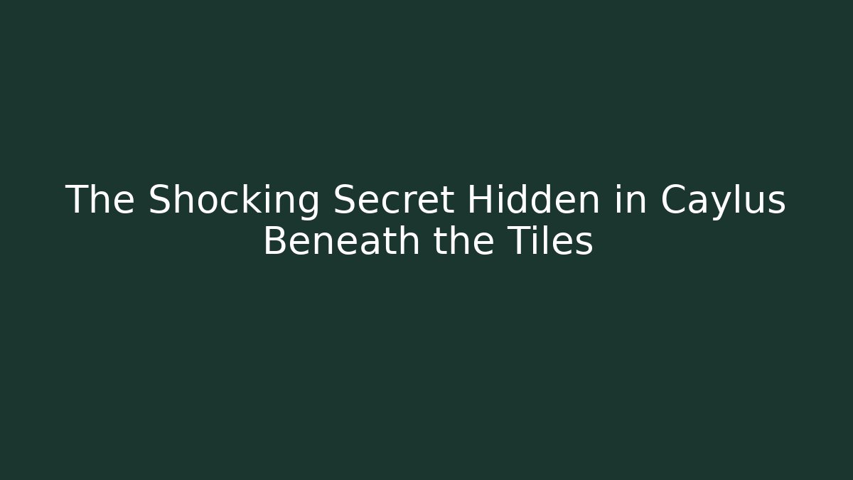 The Shocking Secret Hidden in Caylus Beneath the Tiles