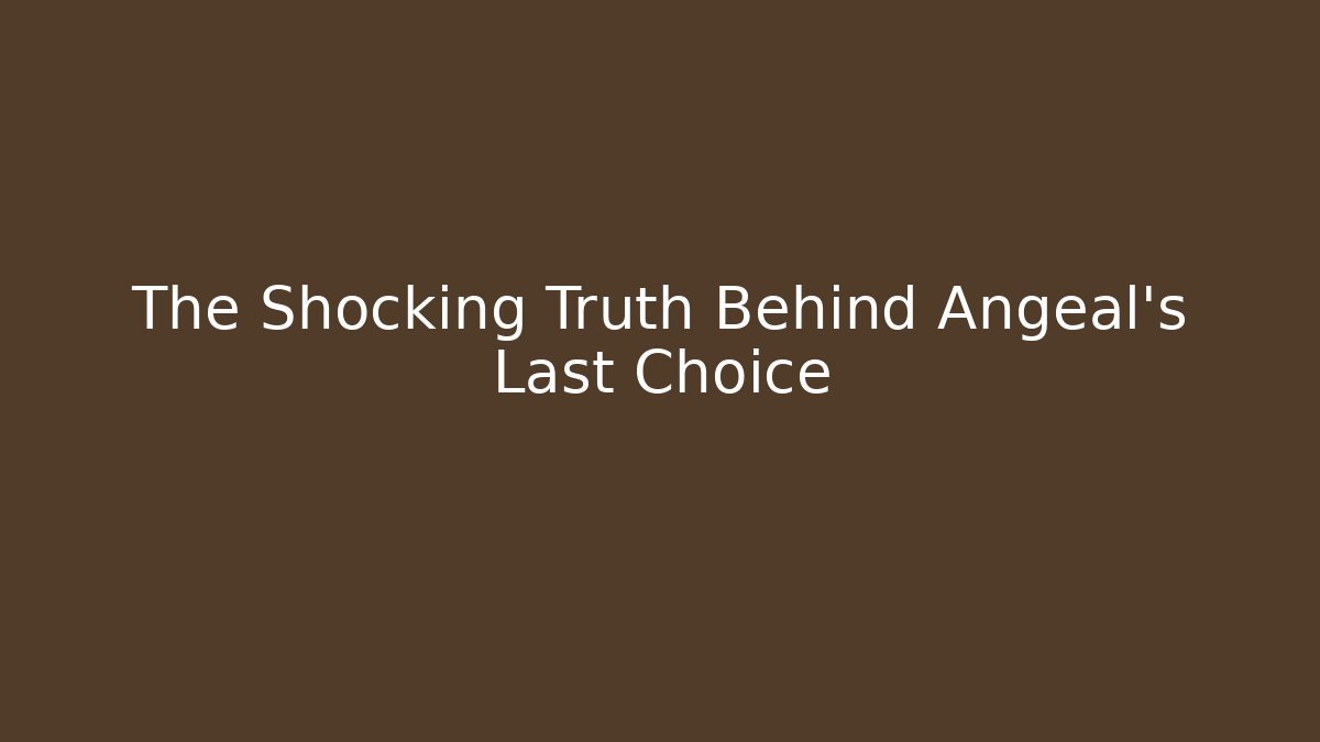 The Shocking Truth Behind Angeal's Last Choice - The Family Holidays