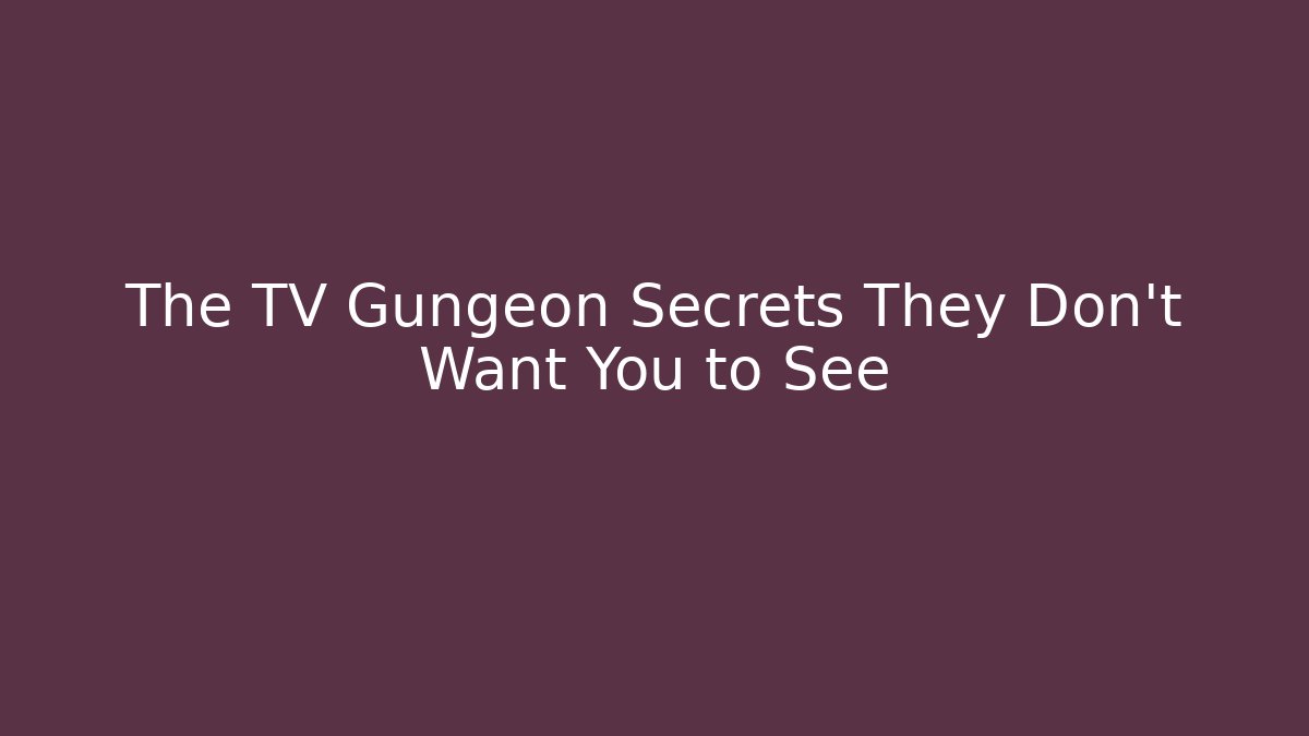 The TV Gungeon Secrets They Don't Want You to See