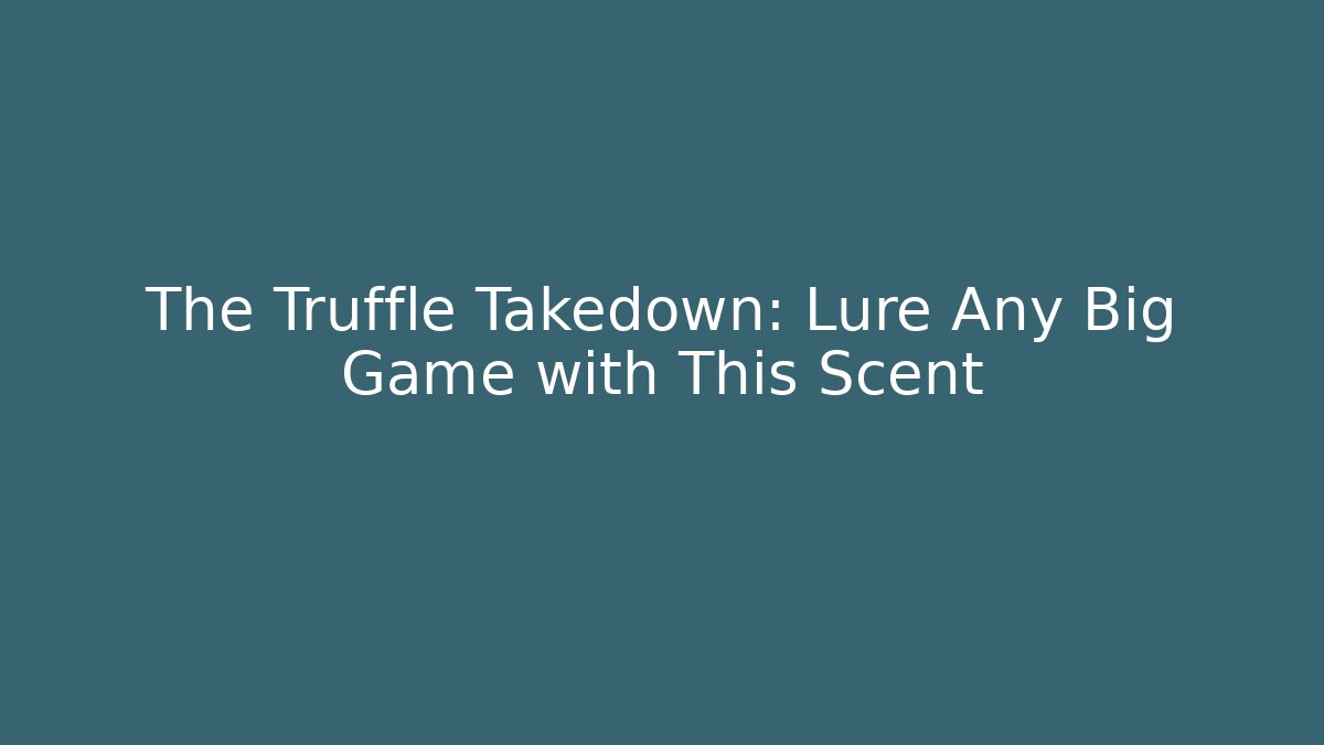 The Truffle Takedown: Lure Any Big Game with This Scent - The Family Holidays