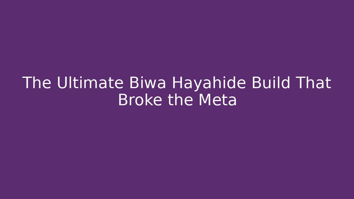 The Ultimate Biwa Hayahide Build That Broke the Meta